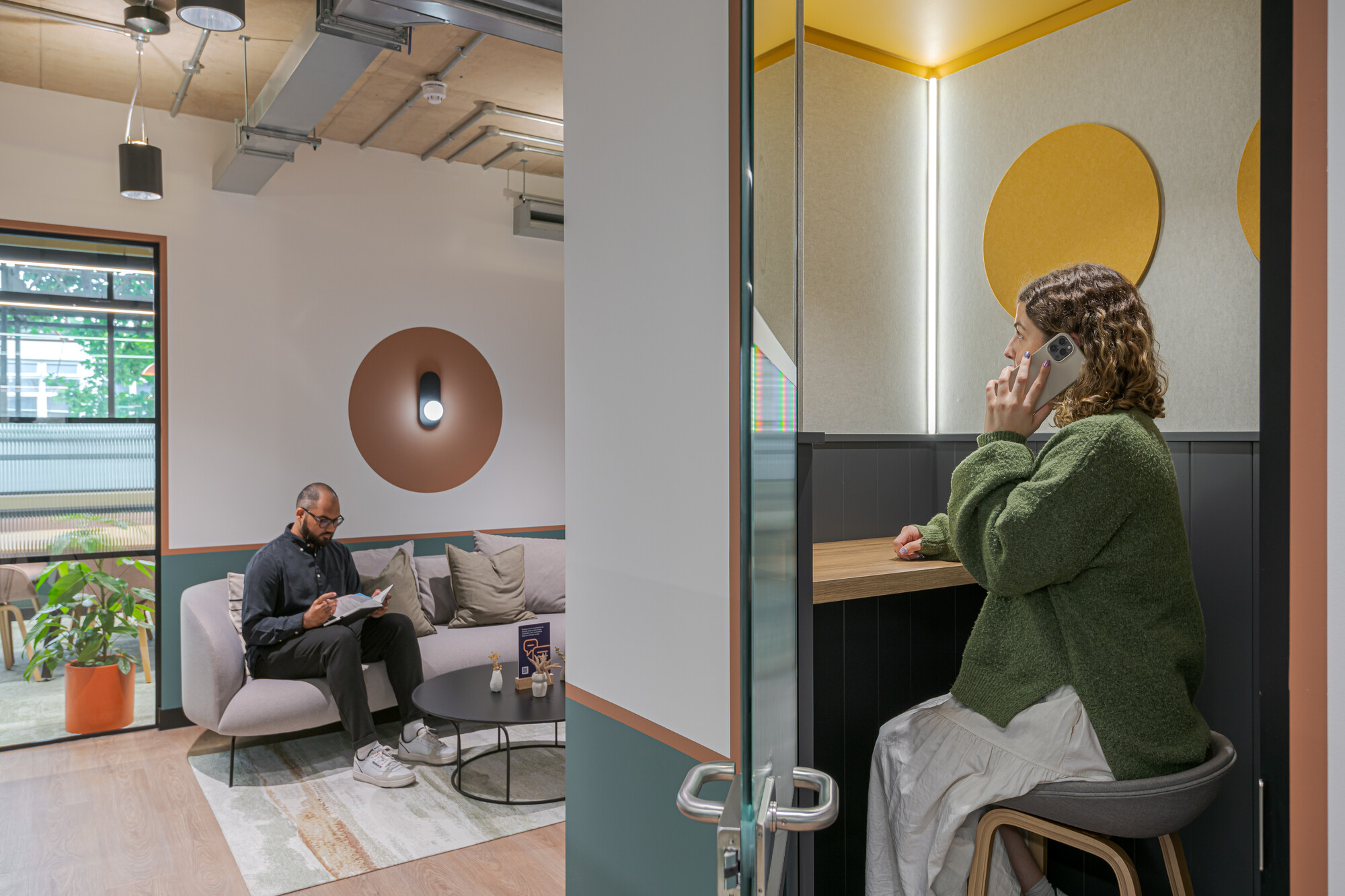 Two designed Work.Life Typewriter Building Phonebooth